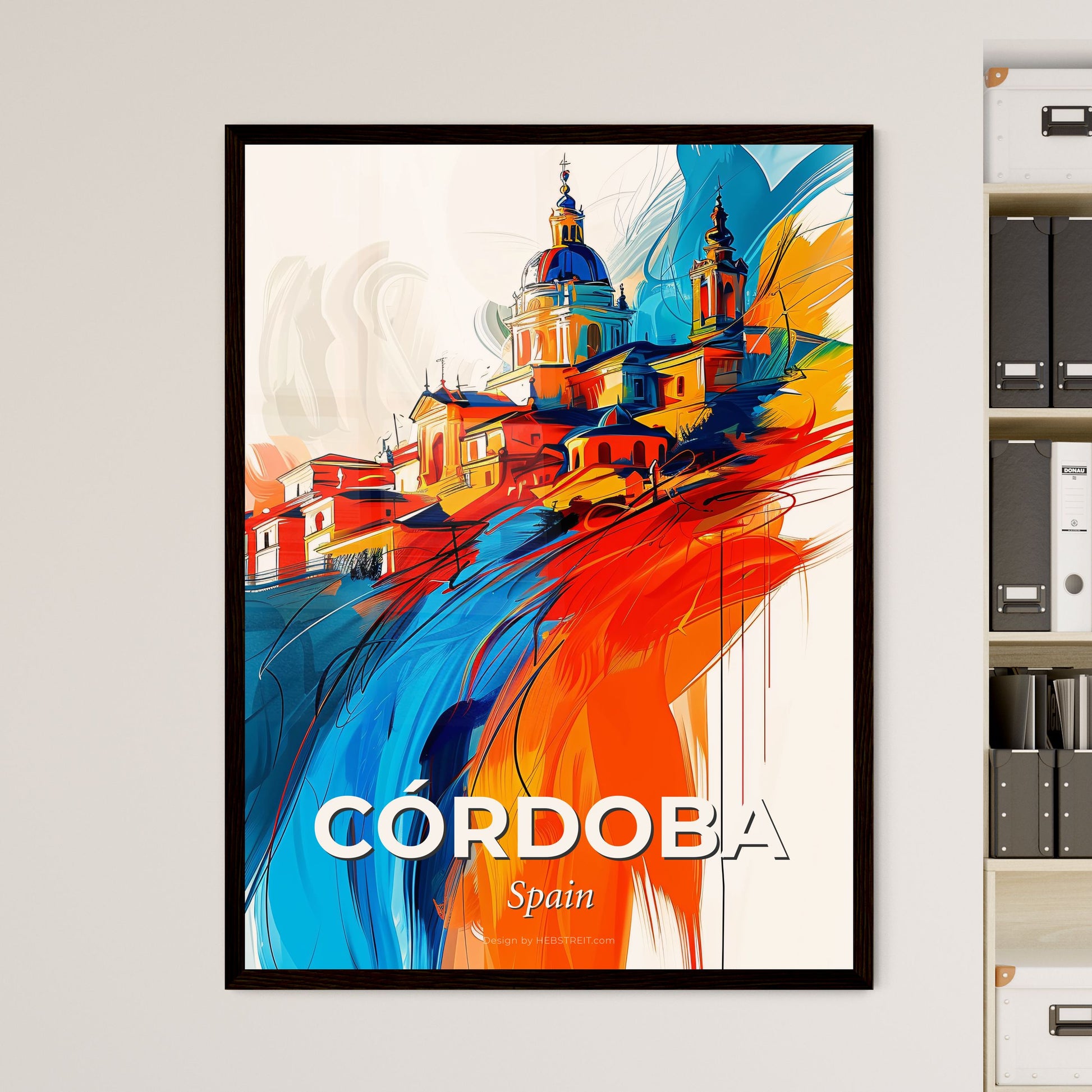 Vibrant Córdoba, Spain - A Colorful Painting Of A Building