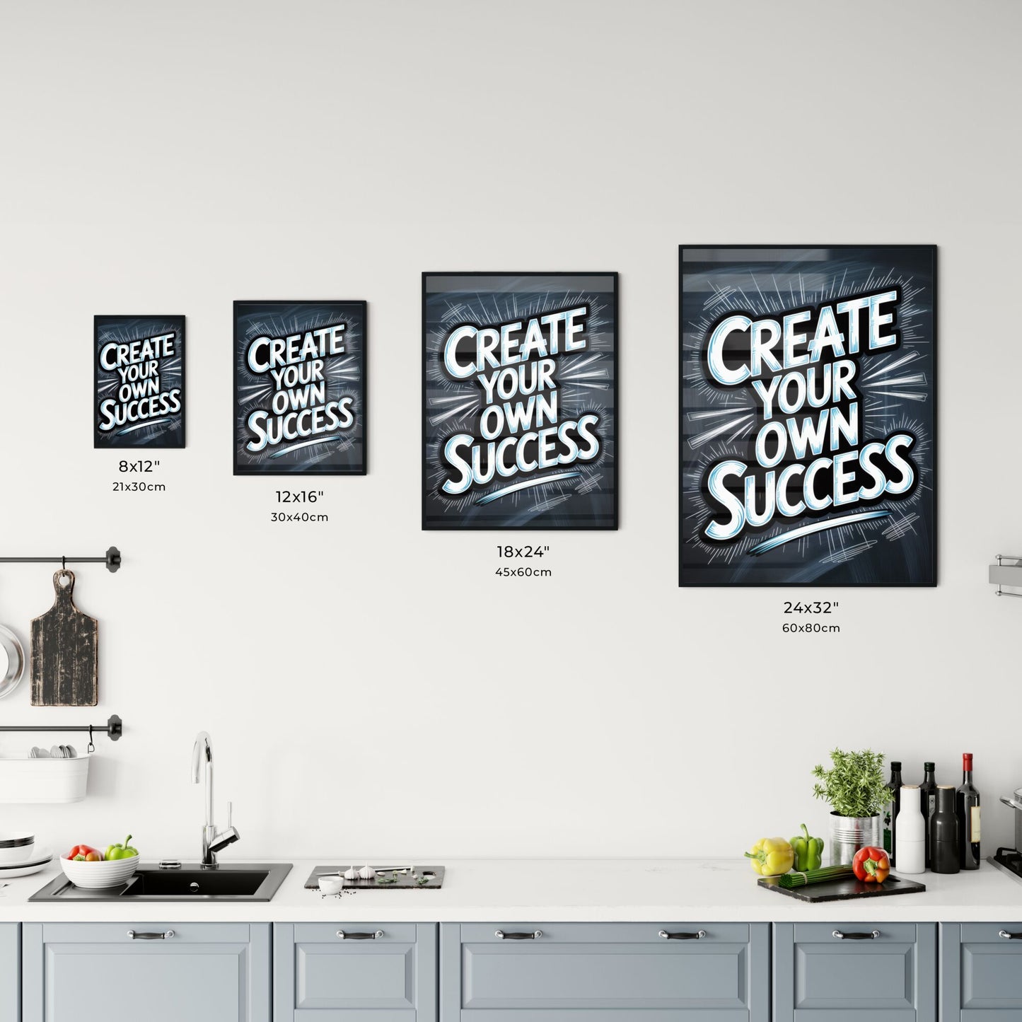 Create Your Own Success: Inspirational Typography on a Dark Background for Motivation and Empowerment. Chart