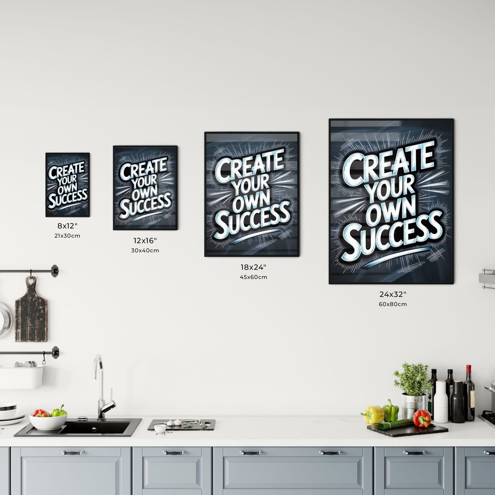 Create Your Own Success: Inspirational Typography on a Dark Background for Motivation and Empowerment. Chart