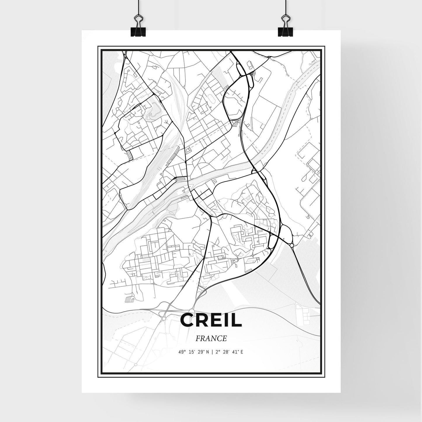 Creil France - Premium City Map Poster