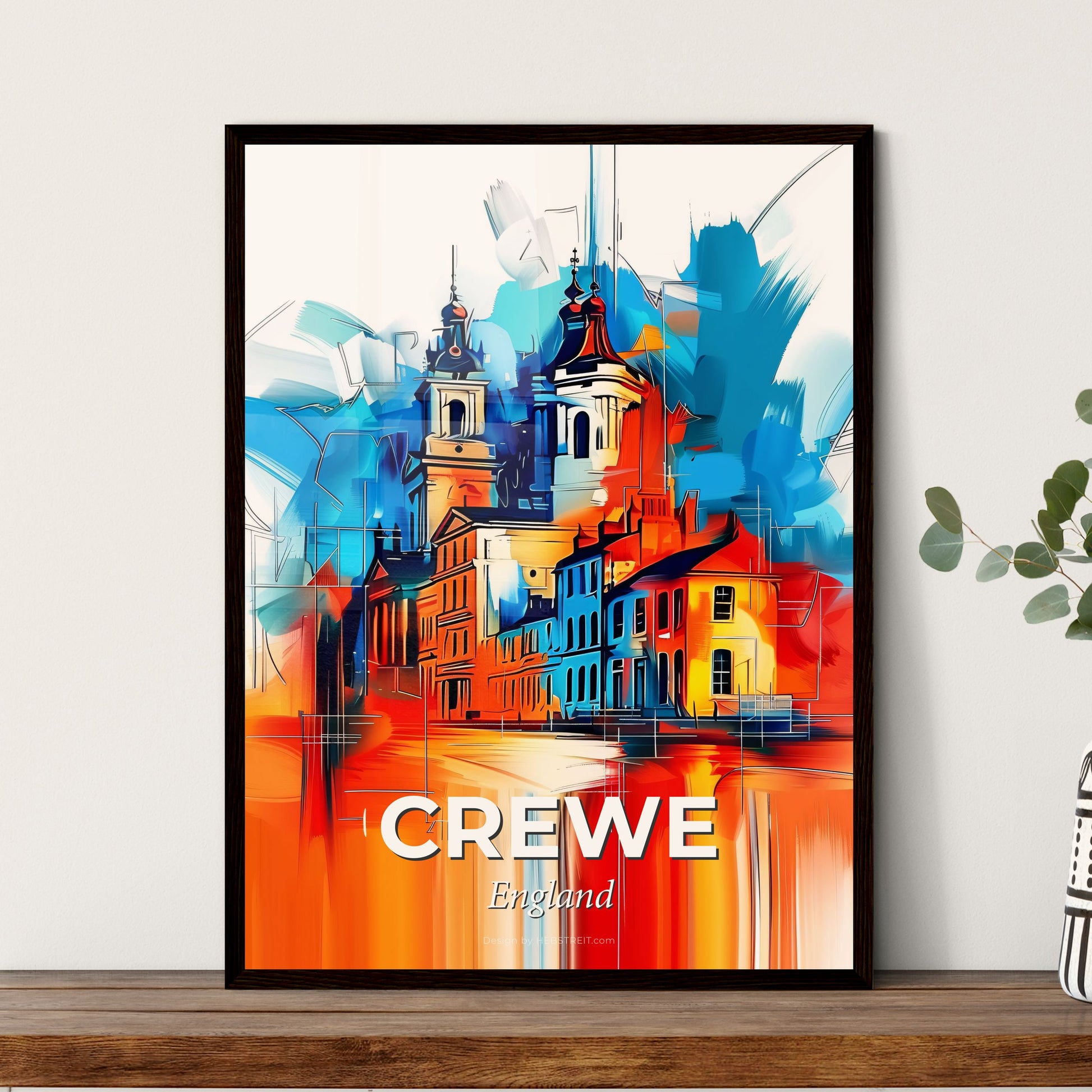 Vibrant Crewe, England - A Painting Of A Building