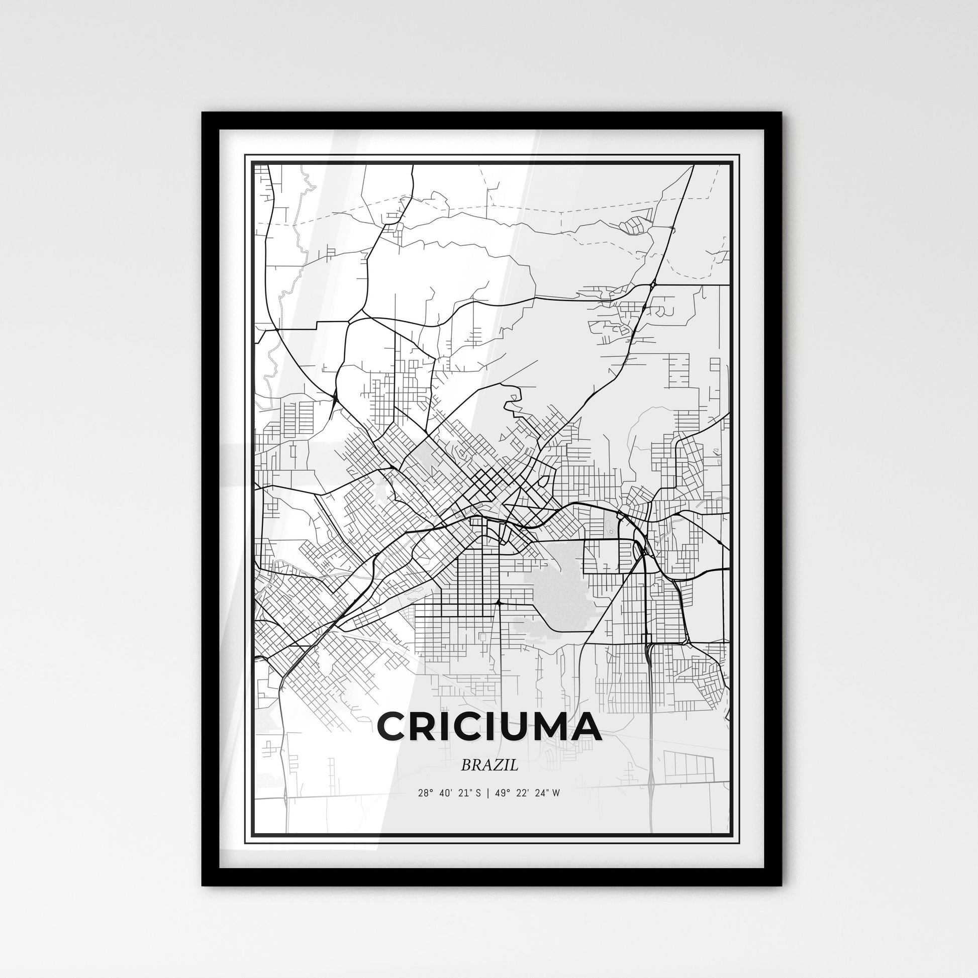 Criciuma Brazil - Scandinavian Style City Map for Modern Home Decor