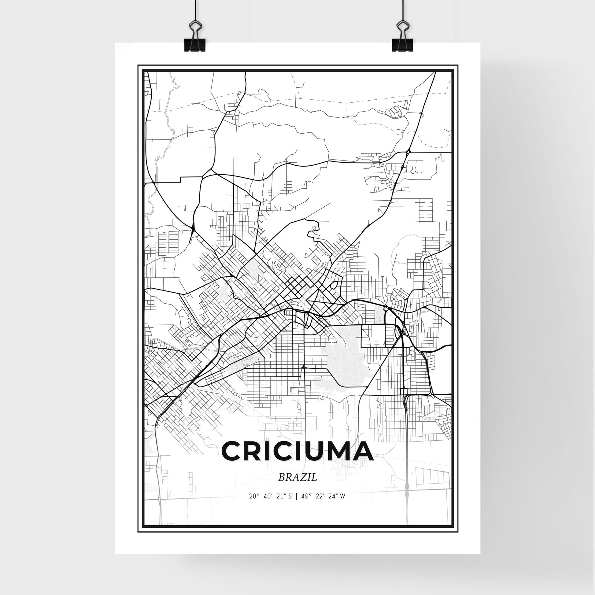 Criciuma Brazil - Premium City Map Poster