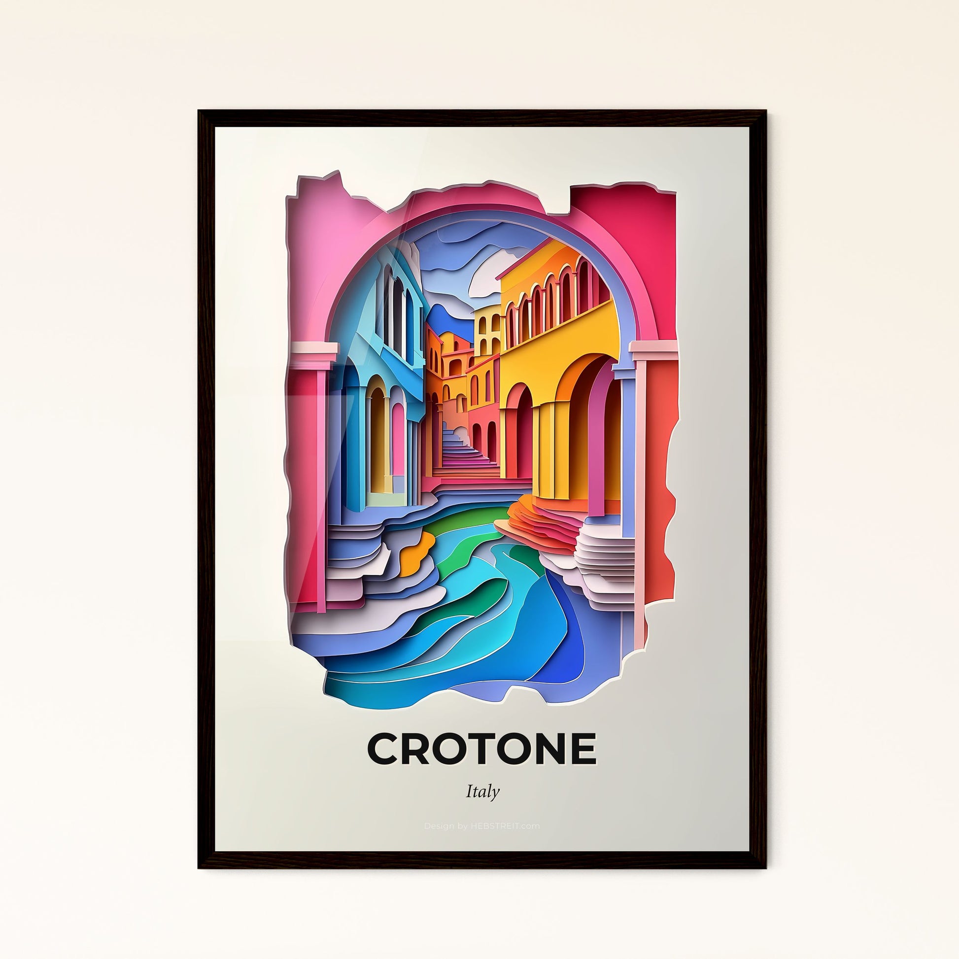 Vivid Crotone, Italy - a colorful city scene with a river and a bridge