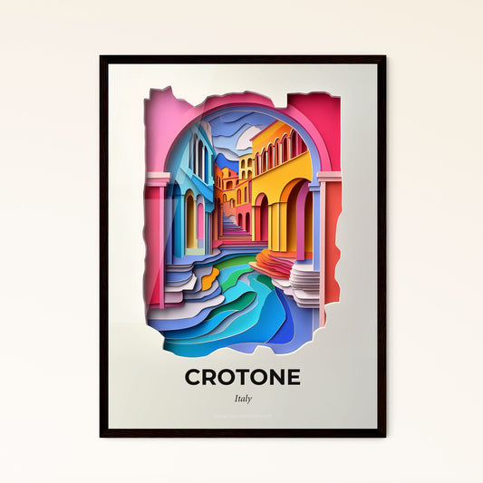 Vivid Crotone, Italy - a colorful city scene with a river and a bridge