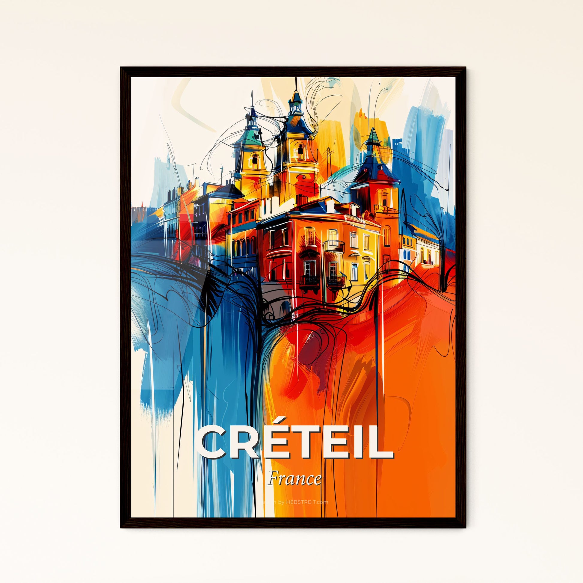 Vibrant Créteil, France - A Painting Of A Building