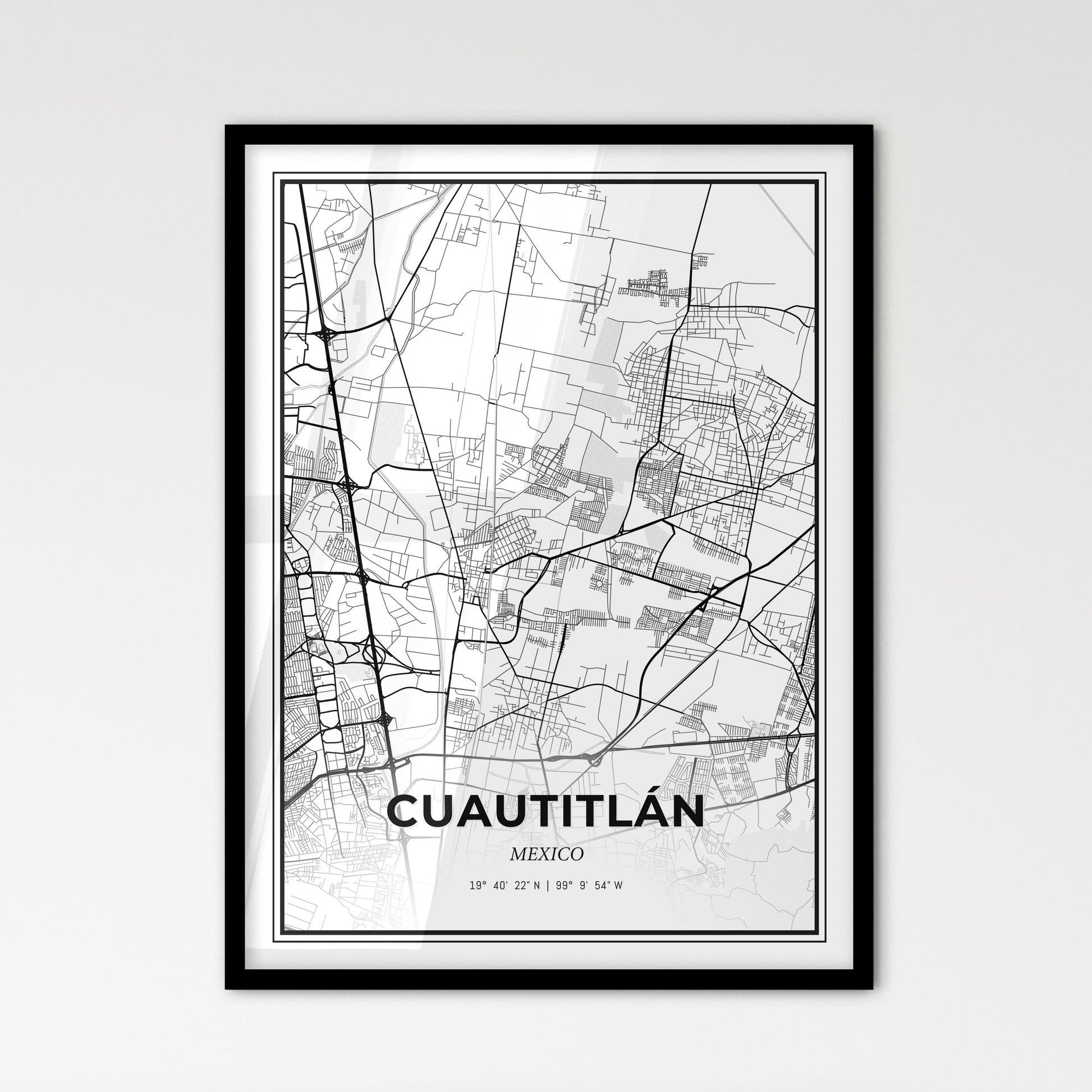 Cuautitlán Mexico - Scandinavian Style City Map for Modern Home Decor