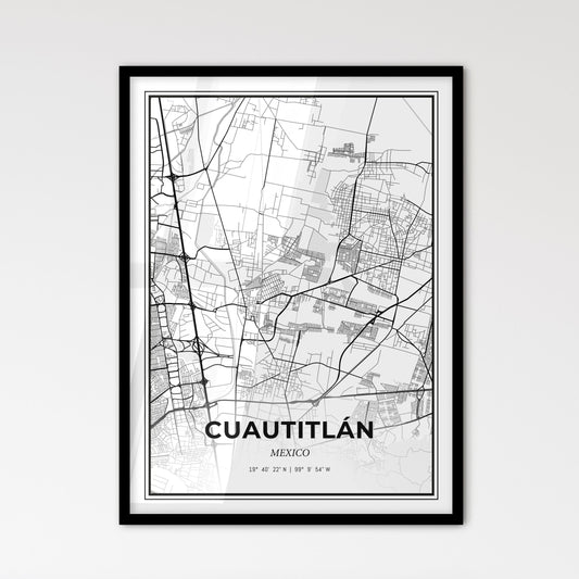 Cuautitlán Mexico - Scandinavian Style City Map for Modern Home Decor