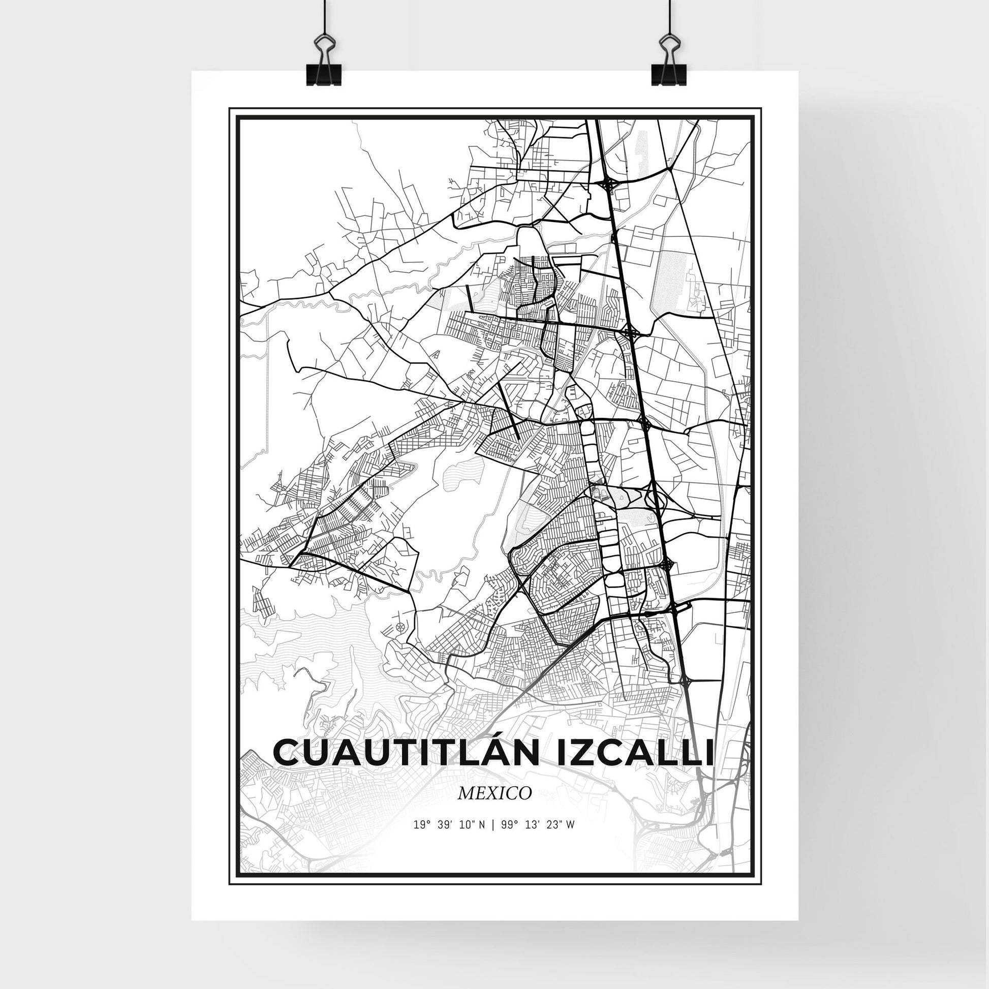 Cuautitlán Izcalli Mexico - Premium City Map Poster