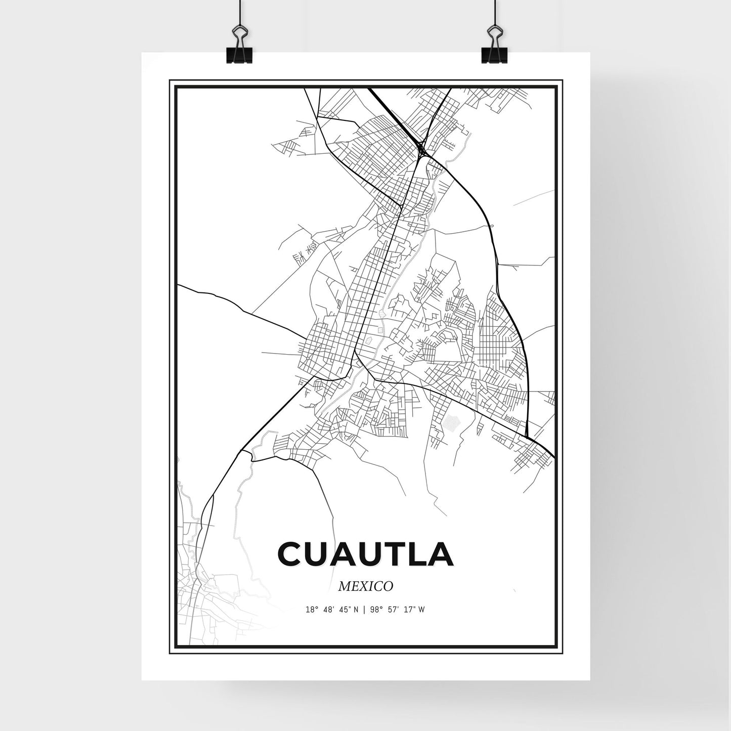 Cuautla Mexico - Premium City Map Poster