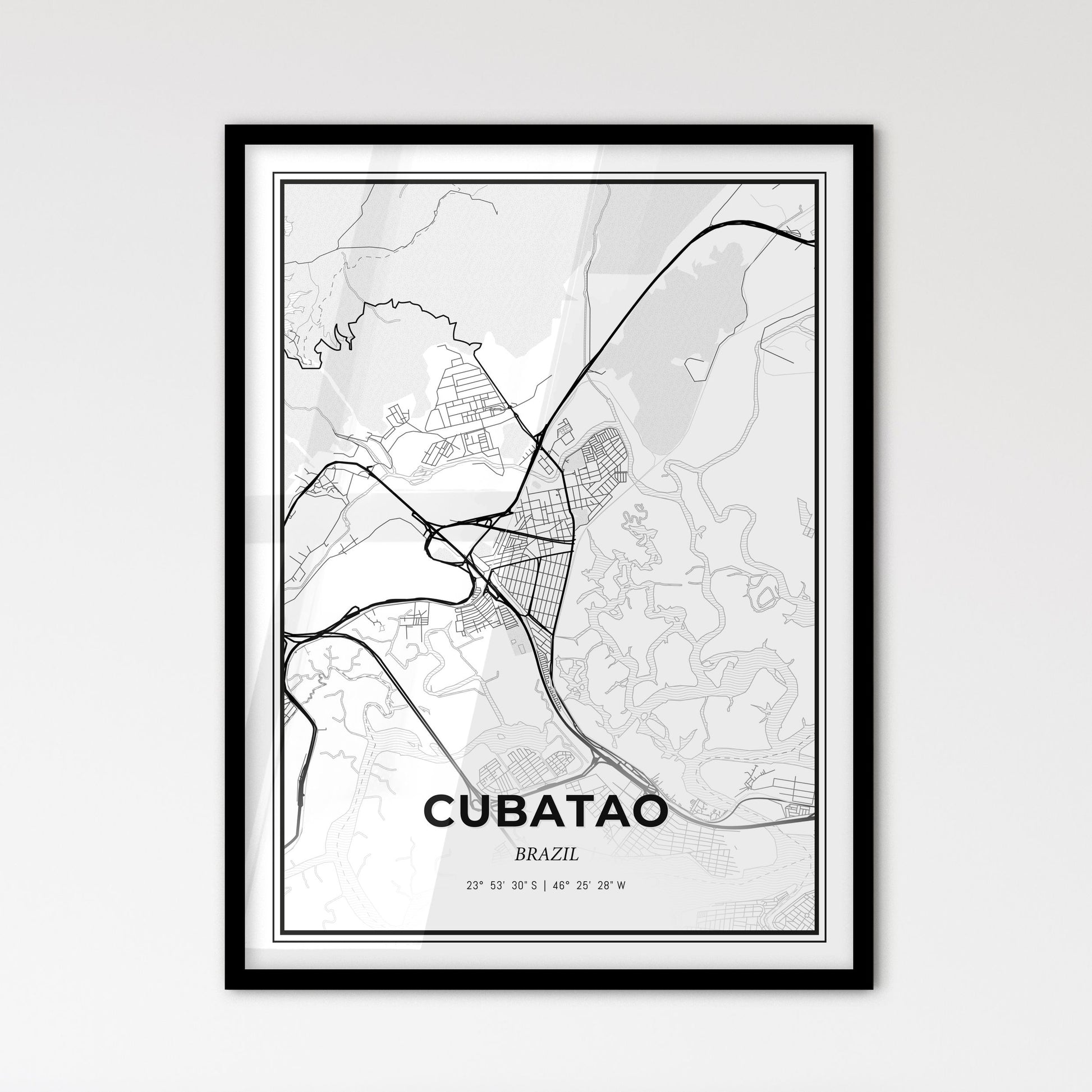 Cubatao Brazil - Scandinavian Style City Map for Modern Home Decor