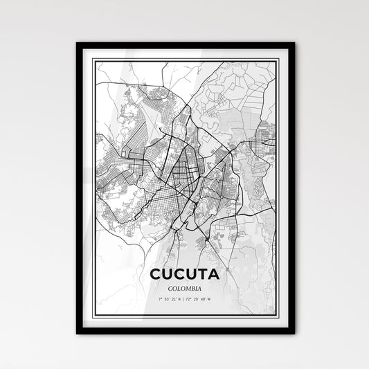 Cucuta Colombia - Scandinavian Style City Map for Modern Home Decor