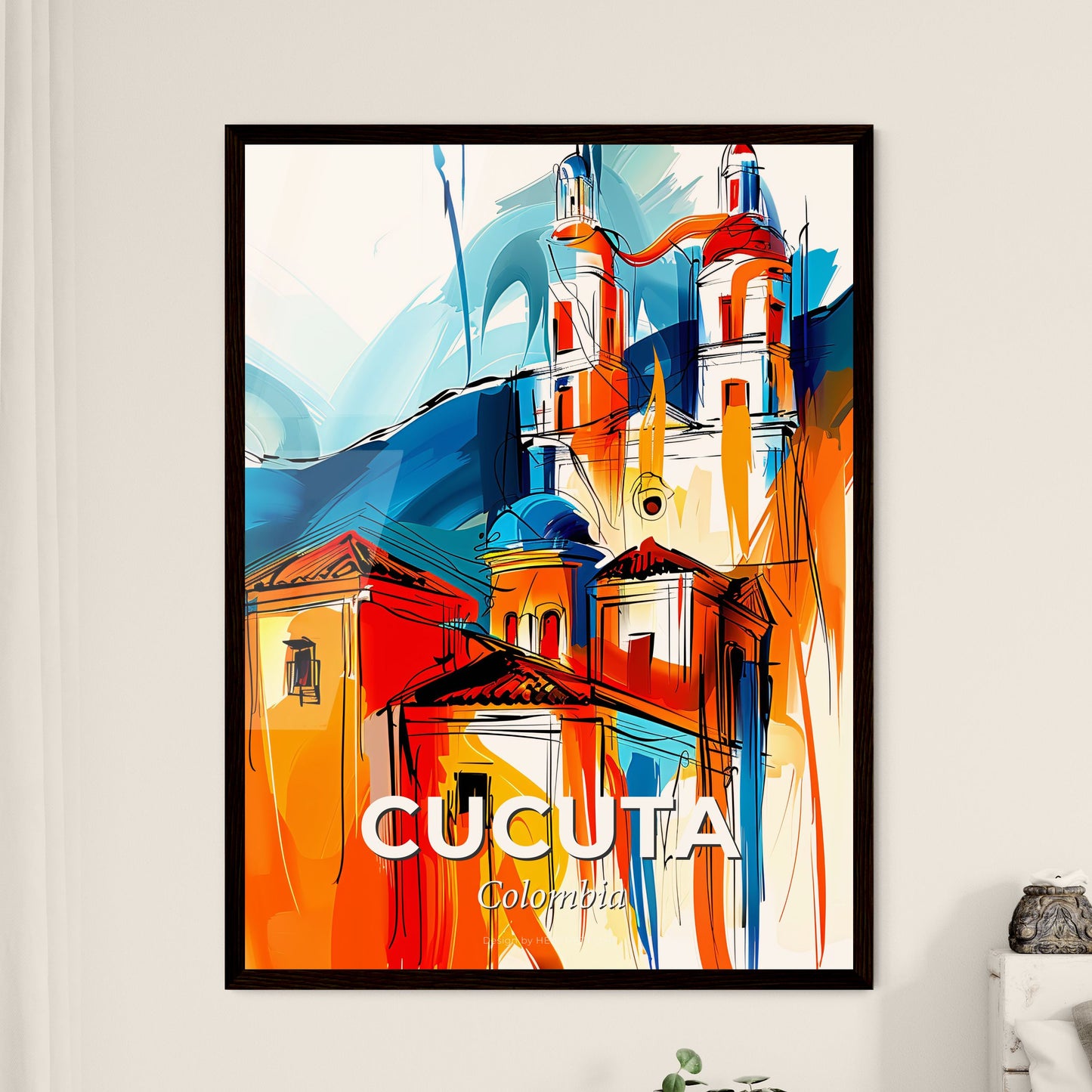 Vibrant Cucuta, Colombia - A Painting Of A Building