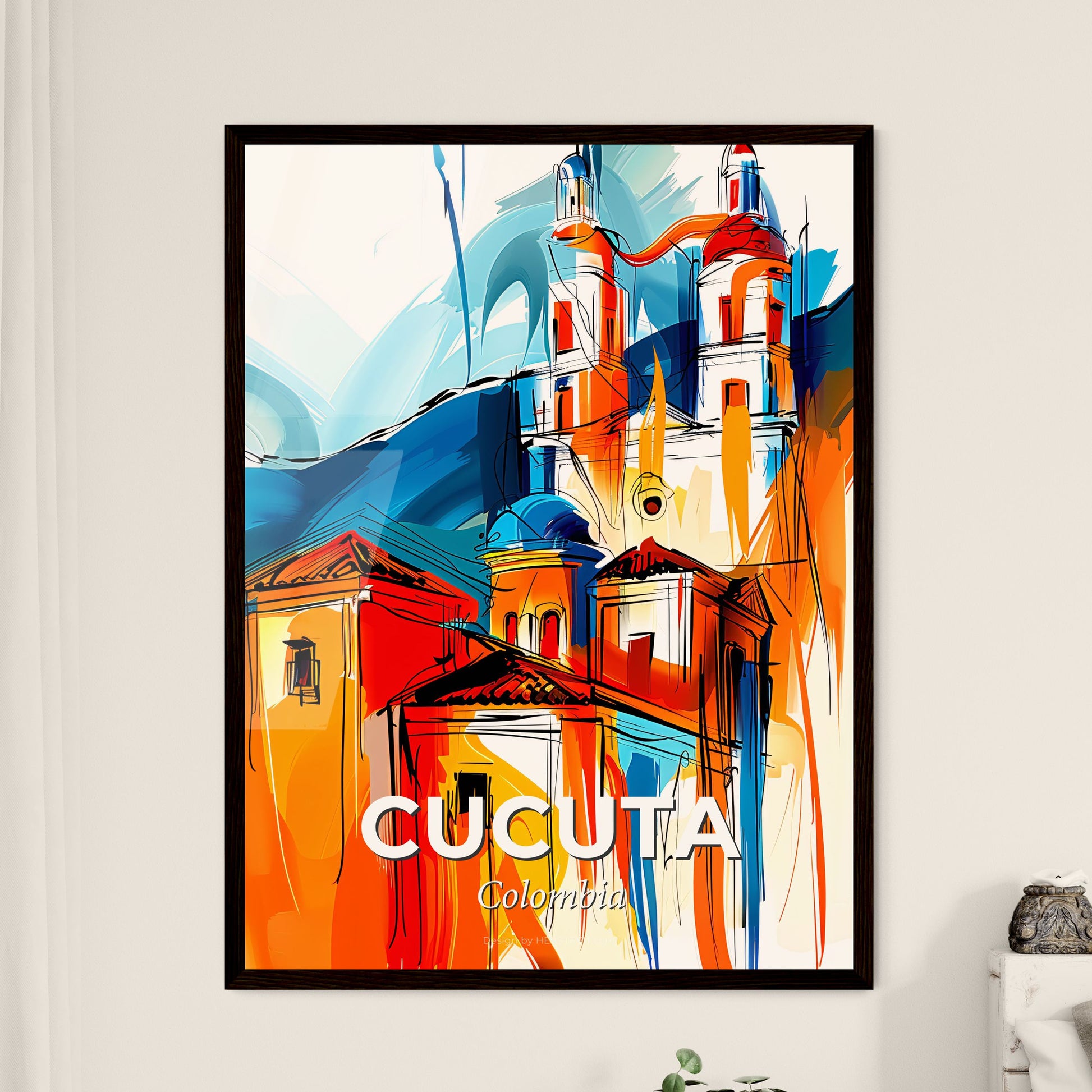 Vibrant Cucuta, Colombia - A Painting Of A Building