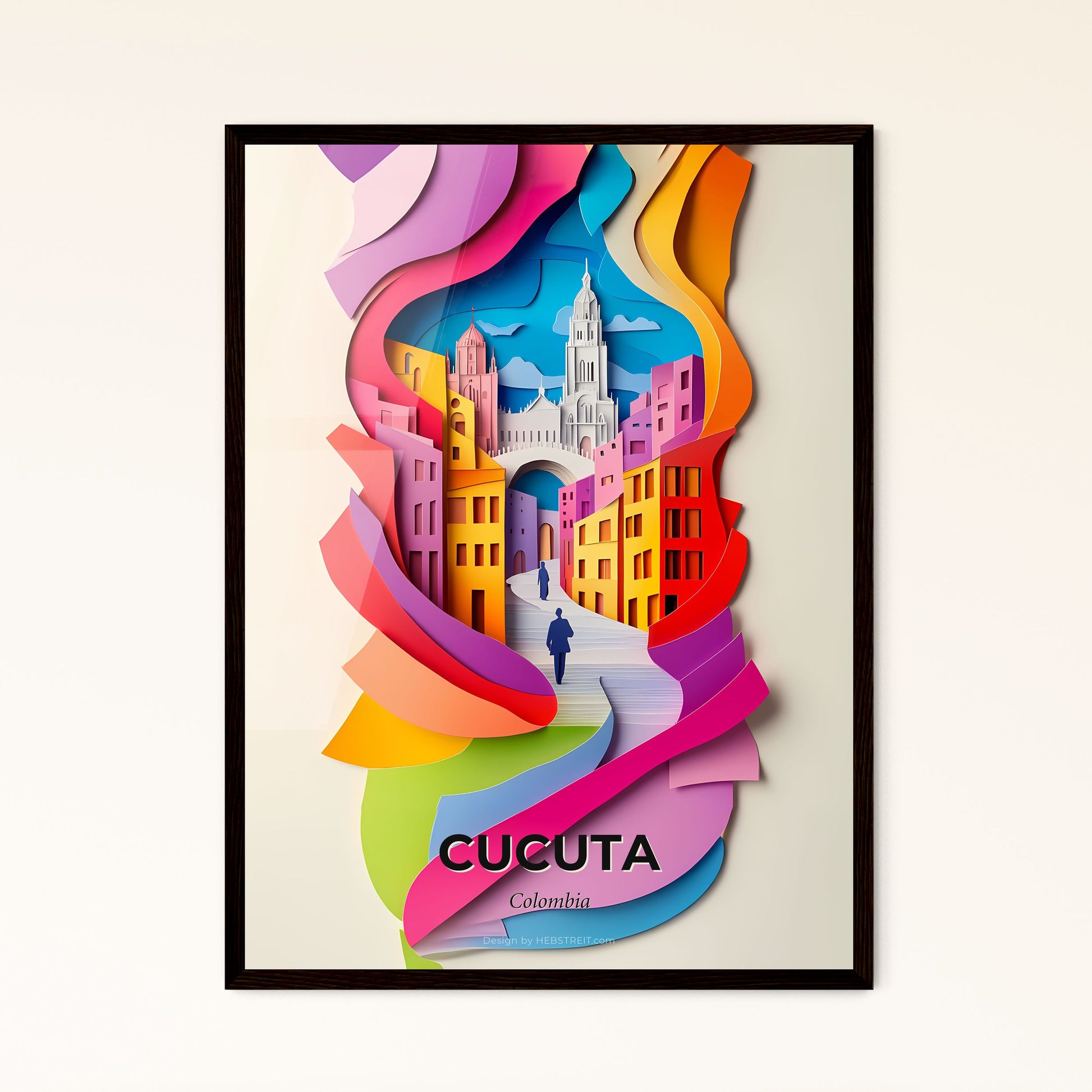 Vivid Cucuta, Colombia - a person walking down a street with a colorful city