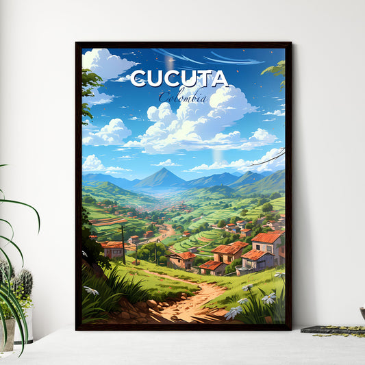 Cucuta Colombia Skyline Village Landscape Colorful Vibrant Artwork Painting Art Default Title