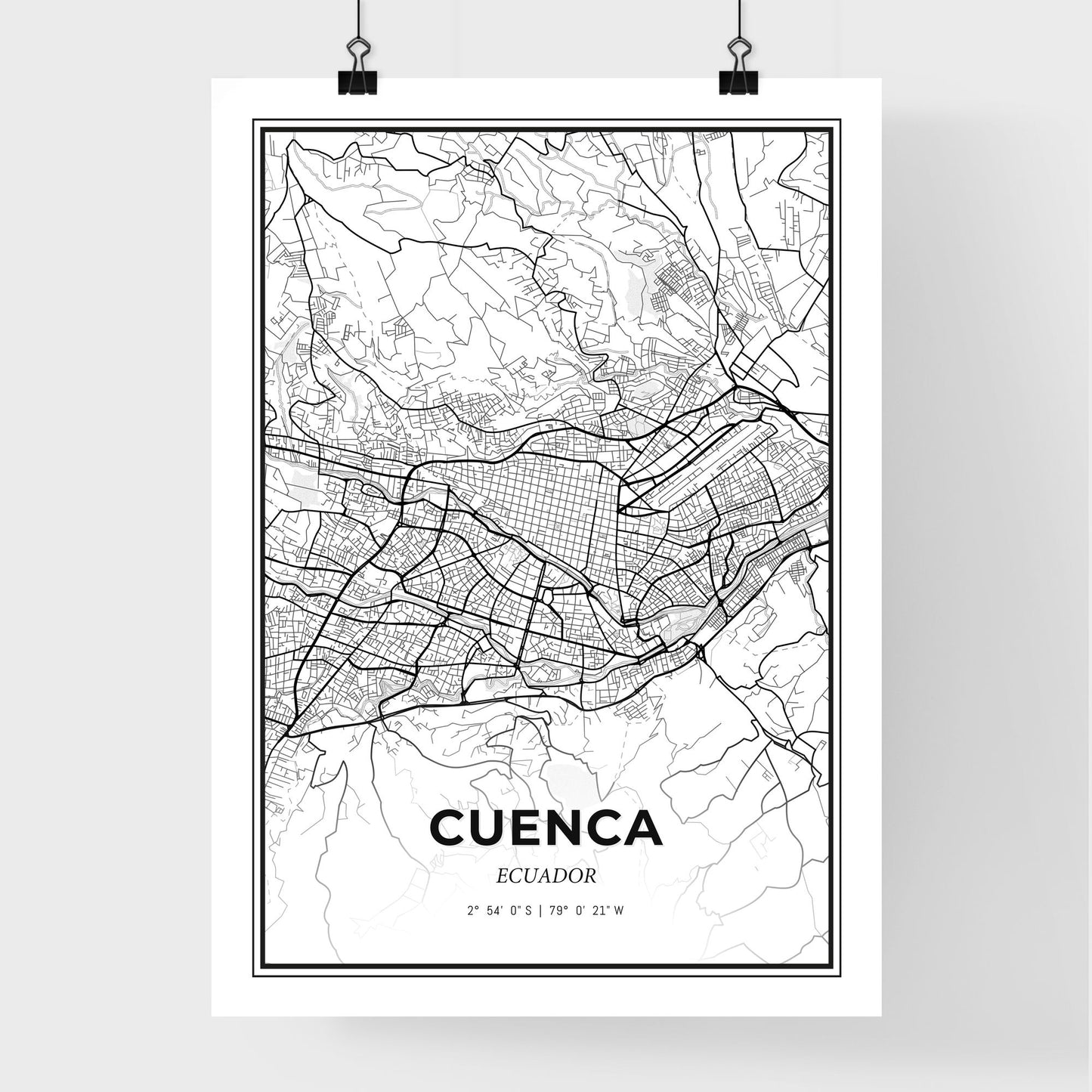 Cuenca Ecuador - Premium City Map Poster