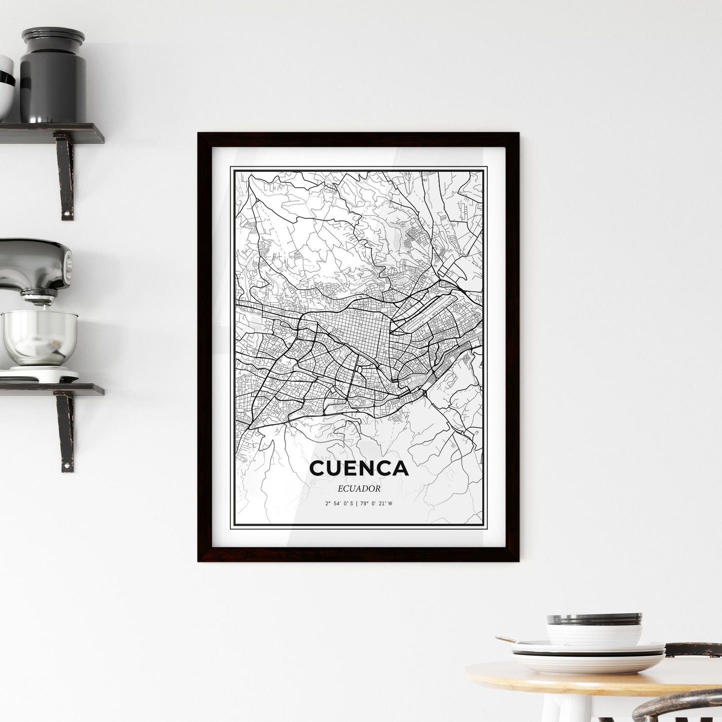 Cuenca Ecuador - Minimal City Map