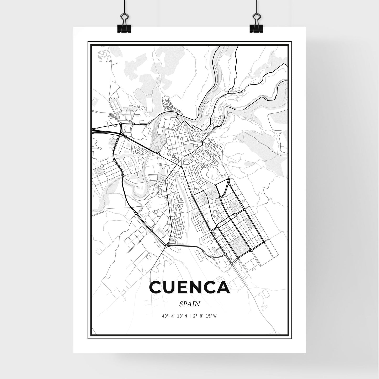 Cuenca Spain - Premium City Map Poster