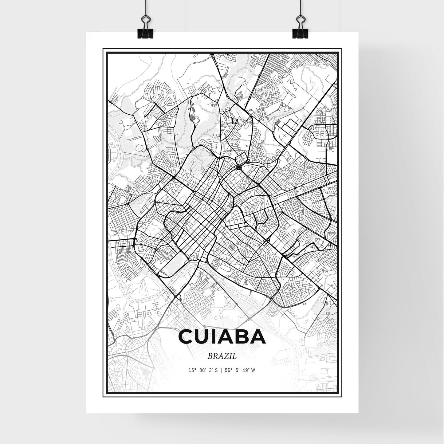 Cuiaba Brazil - Premium City Map Poster