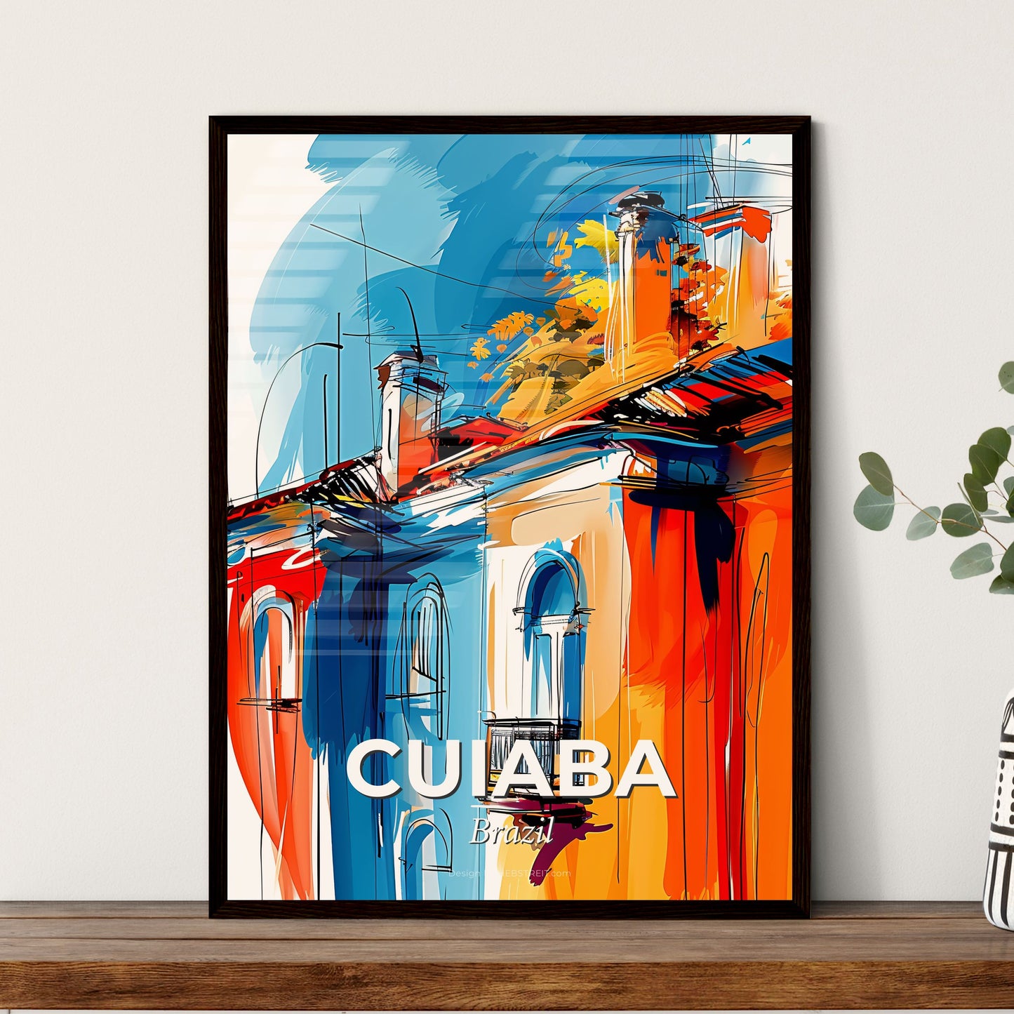 Vibrant Cuiaba, Brazil - A Painting Of A Building