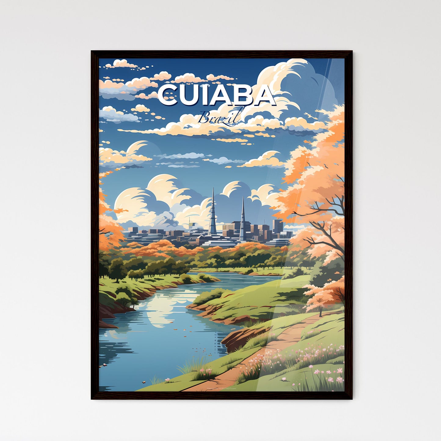 Cuiaba Brazil City Skyline Art Painting Modern Vibrant River Urban Default Title