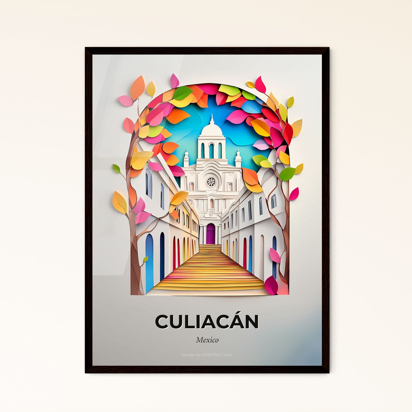 Vivid Culiacán, Mexico - a paper cut of a church with a staircase