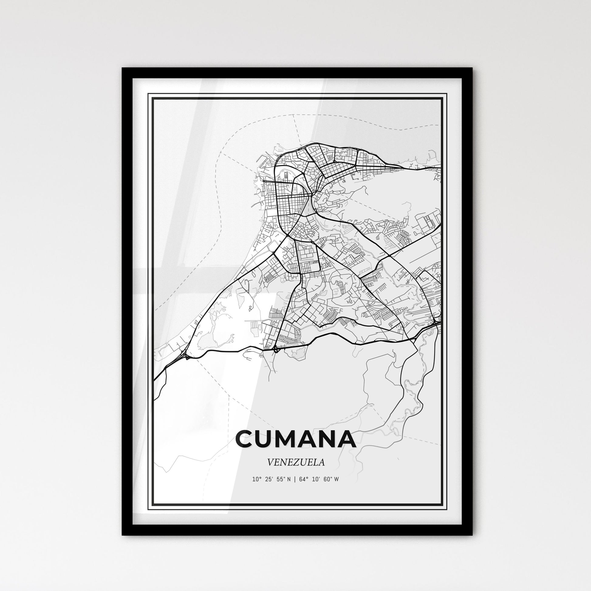 Cumana Venezuela - Scandinavian Style City Map for Modern Home Decor