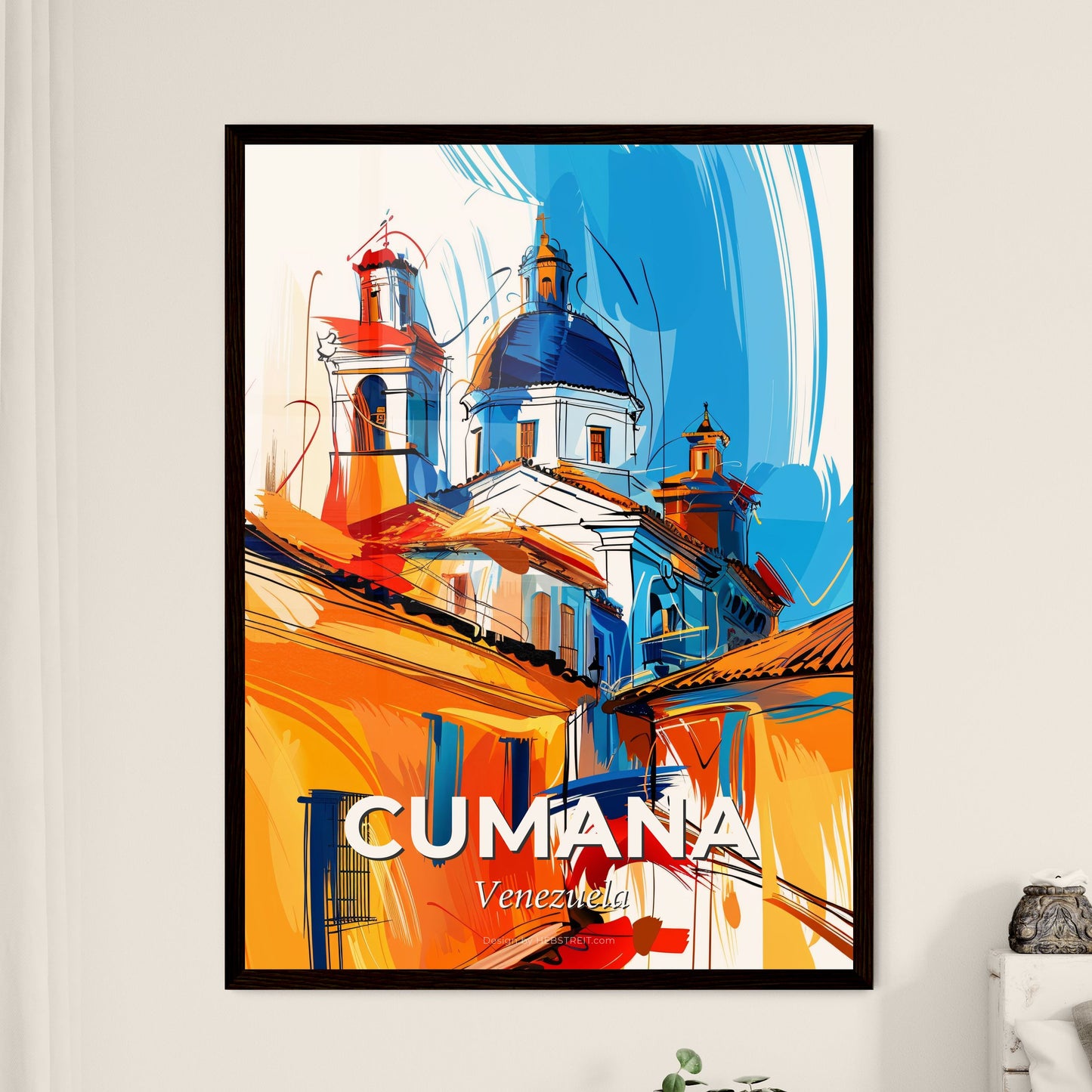 Vibrant Cumana, Venezuela - A Painting Of A Building