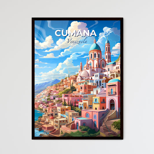 Cumana Cityscape Panorama Artwork Colorful Skyline Tropical Cityscape Painting Beach City Wall Art Home Decor Default Title