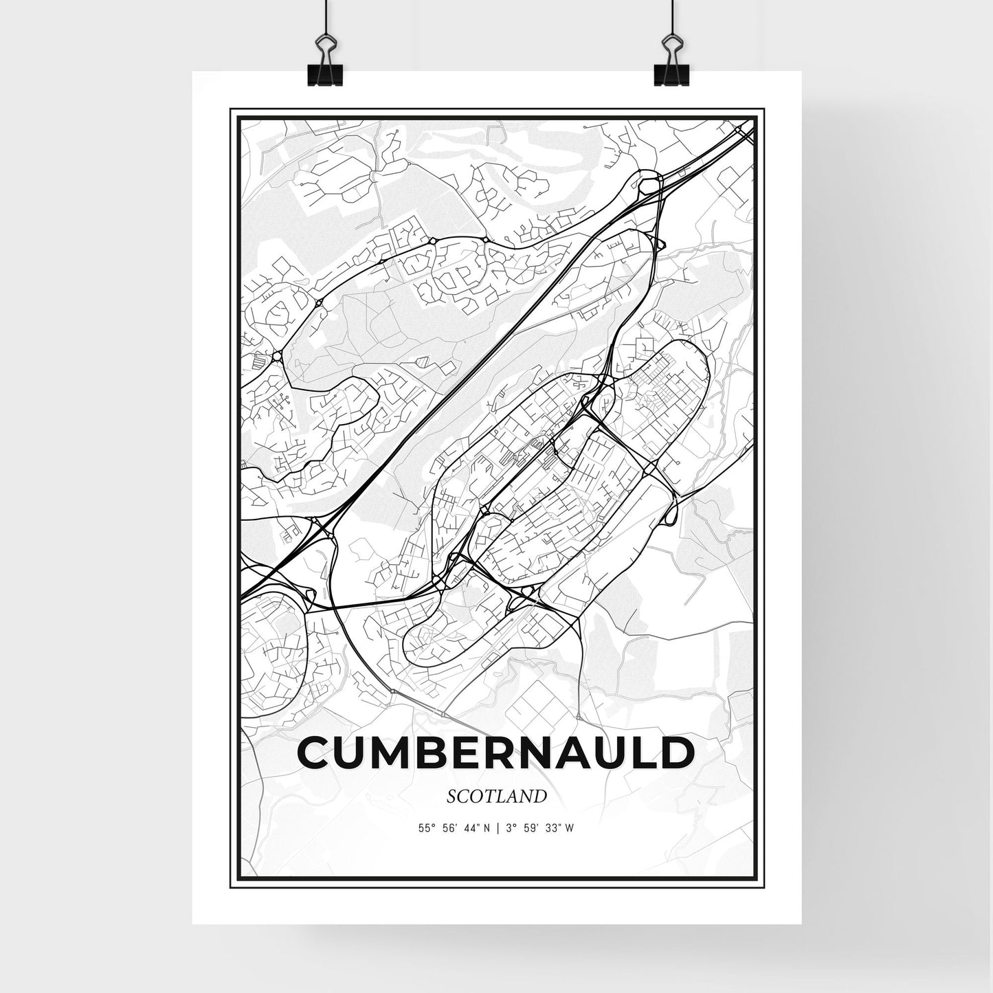 Cumbernauld Scotland - Premium City Map Poster