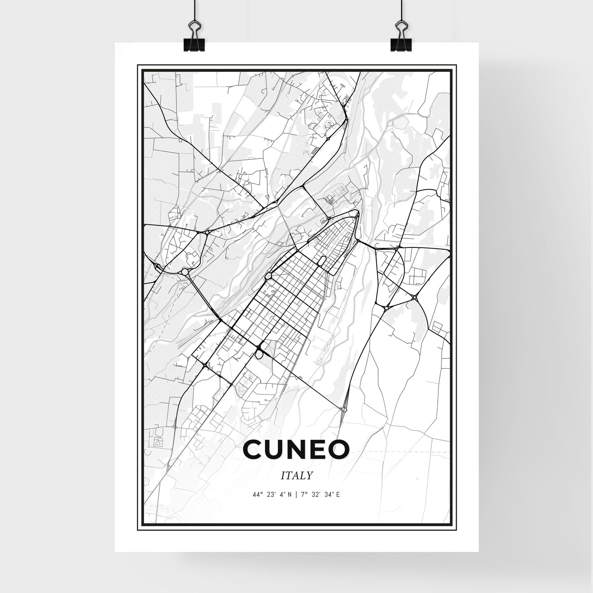 Cuneo Italy - Premium City Map Poster