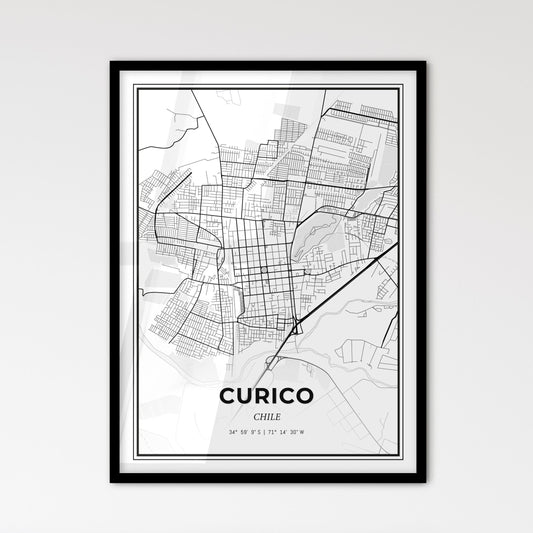 Curico Chile - Scandinavian Style City Map for Modern Home Decor