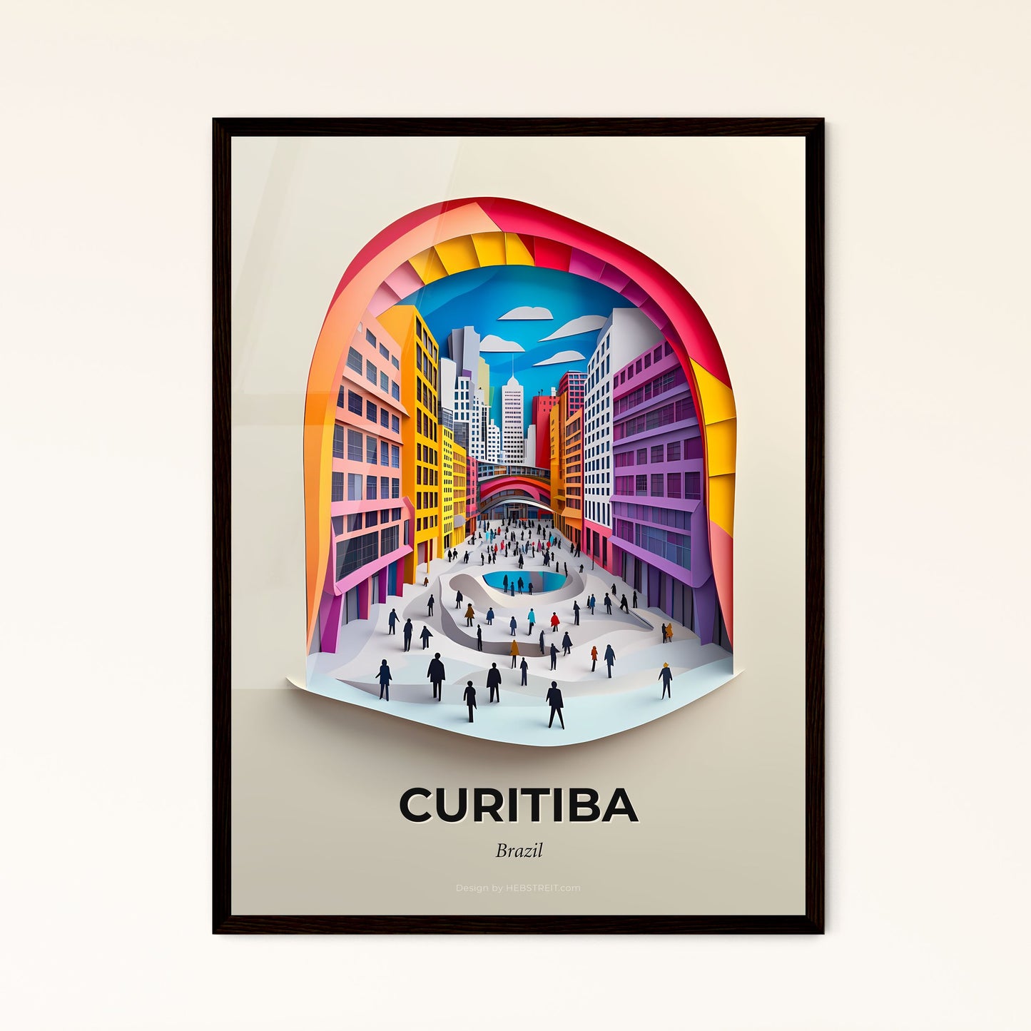 Vivid Curitiba, Brazil - a city with people walking around it