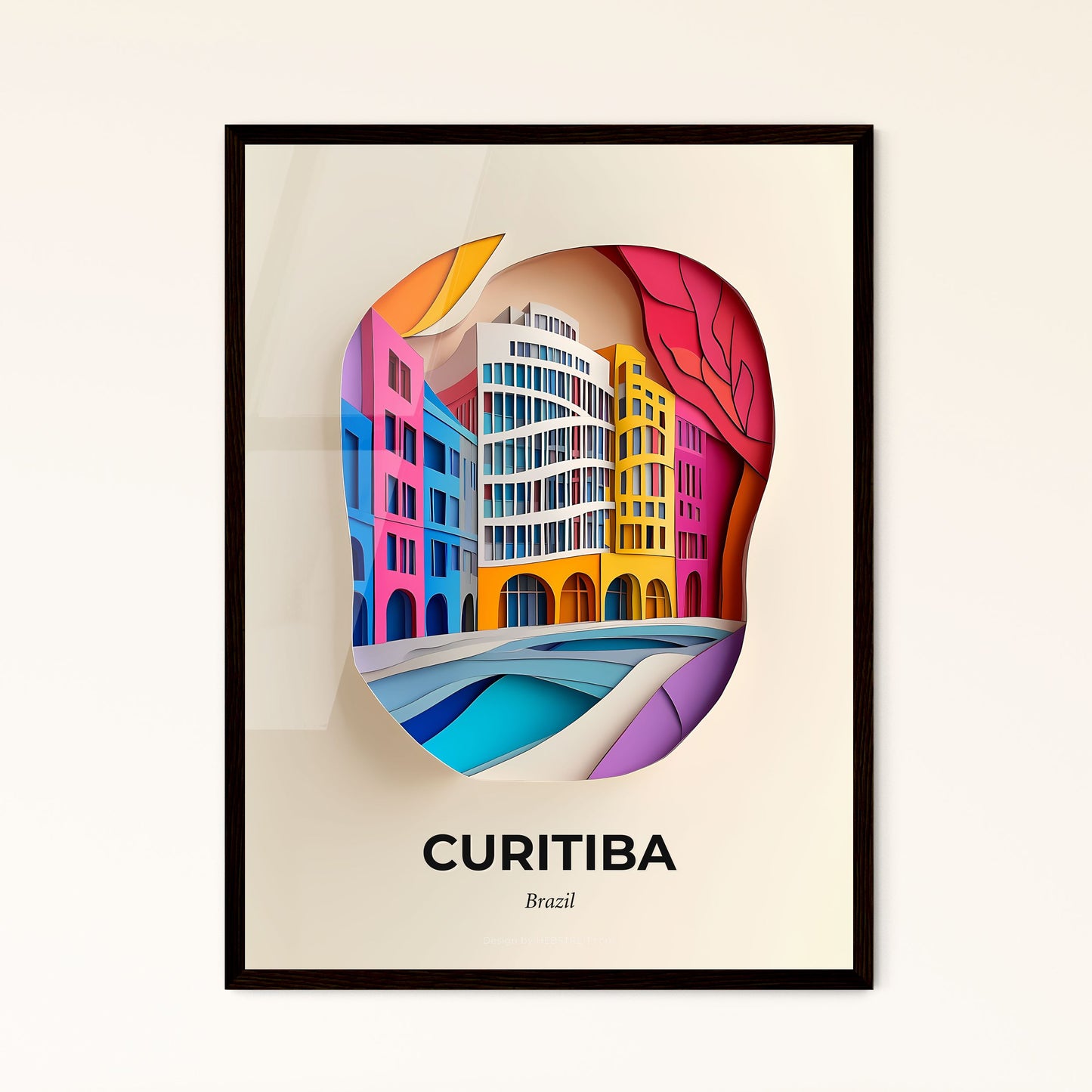 Vivid Curitiba, Brazil - a paper cut of a city with a bridge