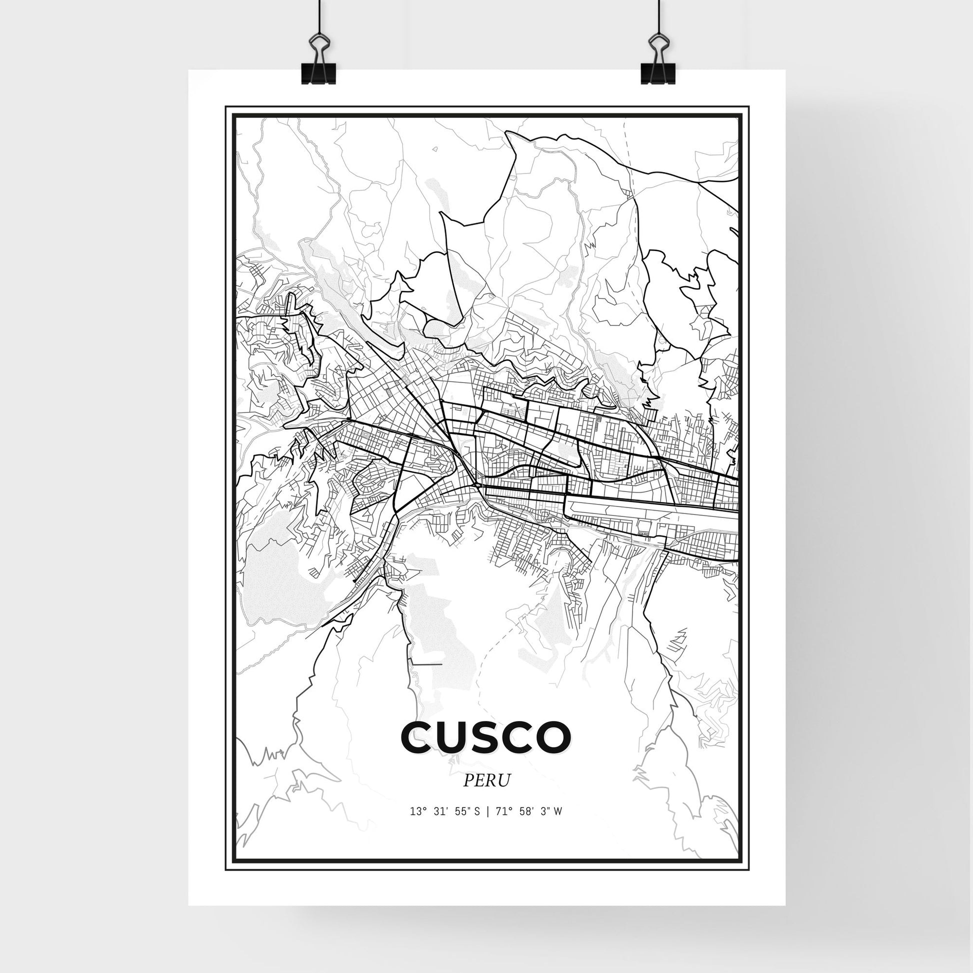 Cusco Peru - Premium City Map Poster