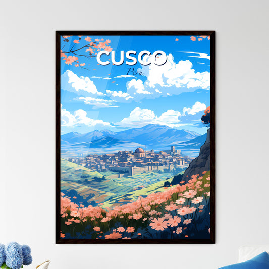 Cusco Peru Art Painting Flowers Hill Landscape City Skyline Default Title