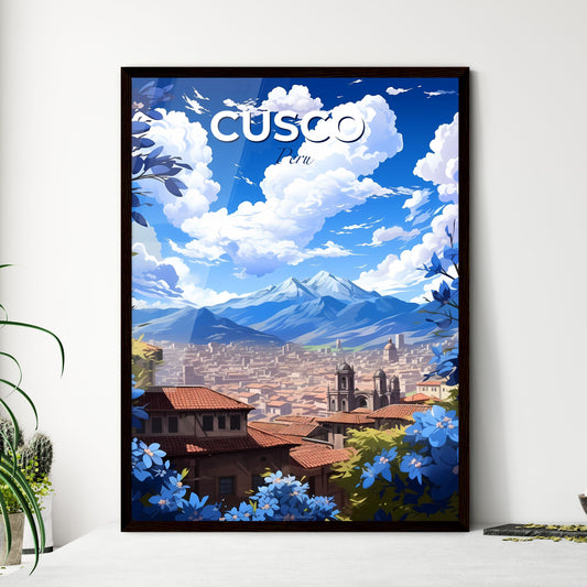 Colorful Cusco Peru Skyline Panoramic Painting with Majestic Andes Mountains Default Title