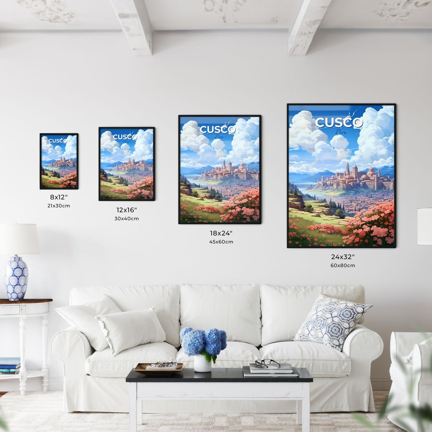 Cusco Peru Skyline Vibrant Colorful Artistic Landscape Painting Default Title