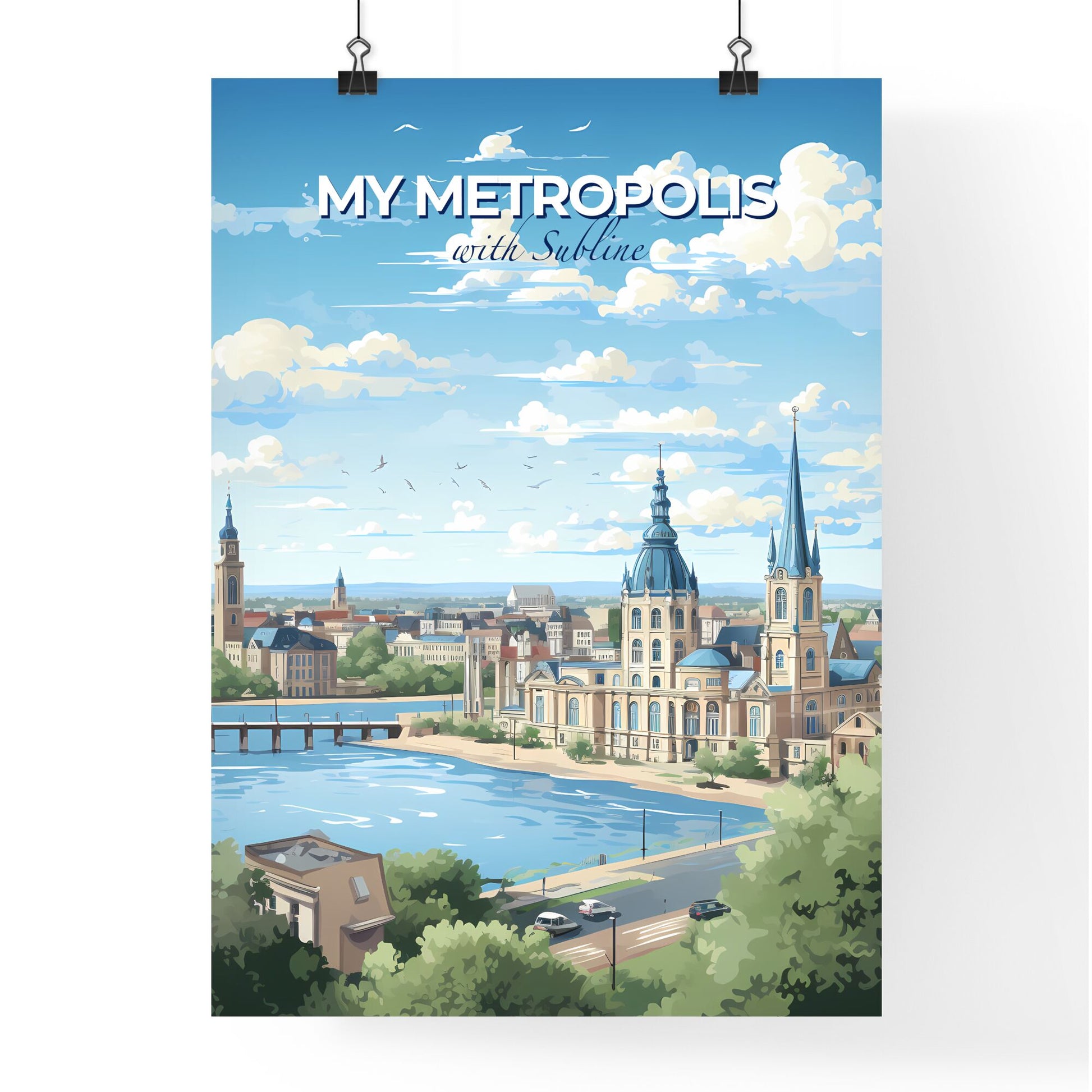 Custom City Poster, Creative Hometown City ART - Design your own travel poster now!