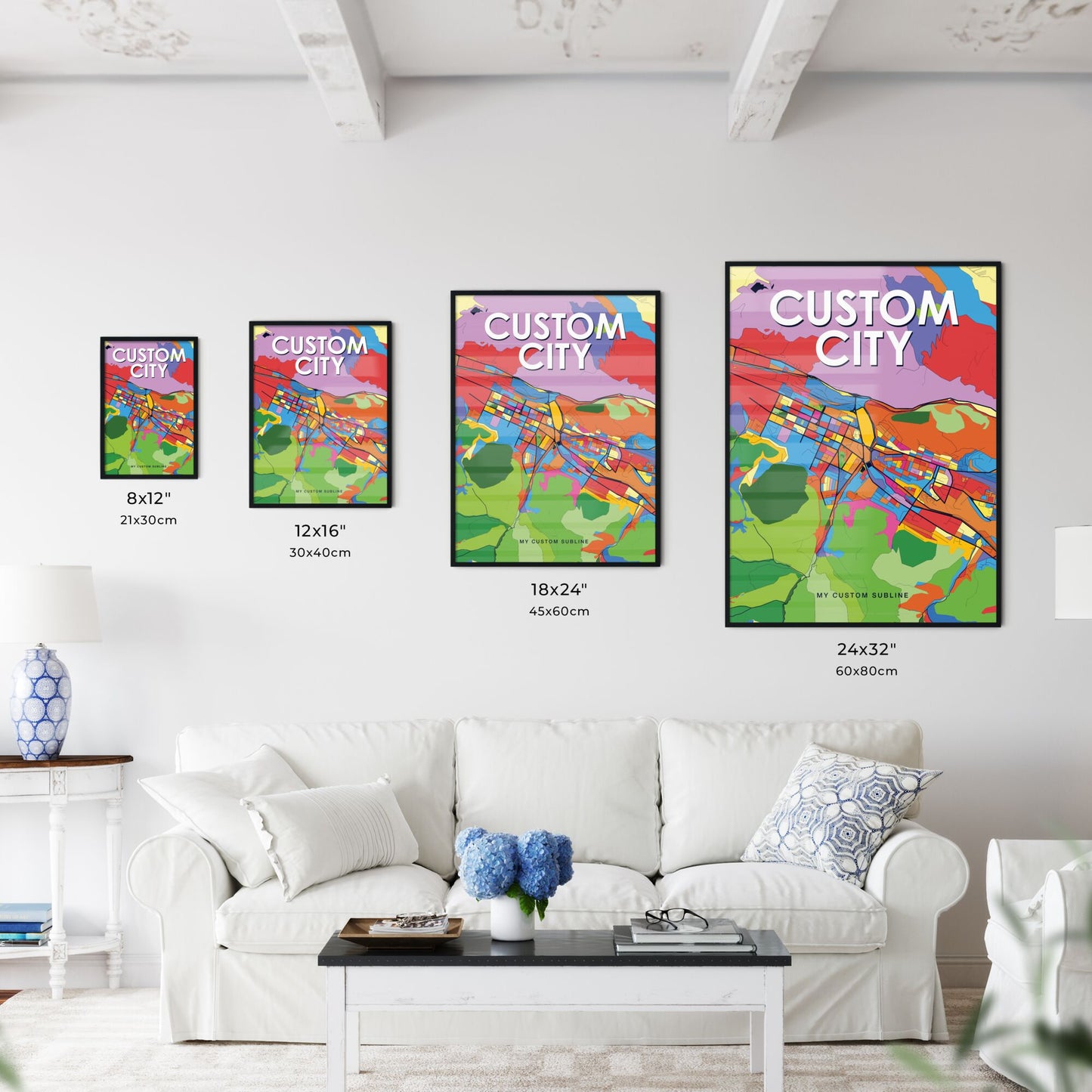 Custom VIBRANT CRAZY COLORFUL Map - Design your own map poster now!