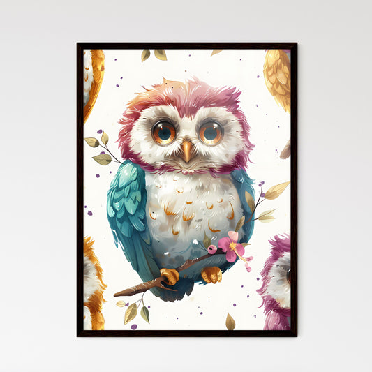 Cute and Colorful Owl Pattern: Sweet Owls in Cartoon Style with Flowers, Glasses, and Bows - Perfect Childrens Wallpaper Design! Default Title