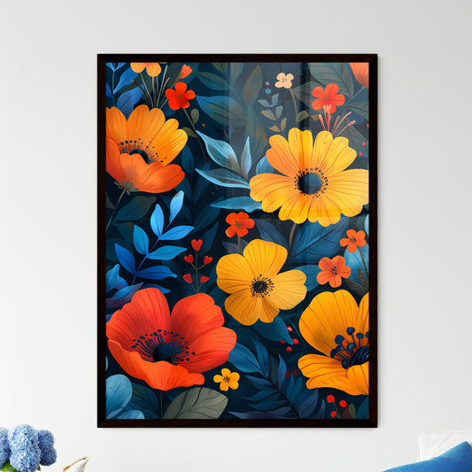 Colorful bohemian pillow print design with f - Framed Art Print