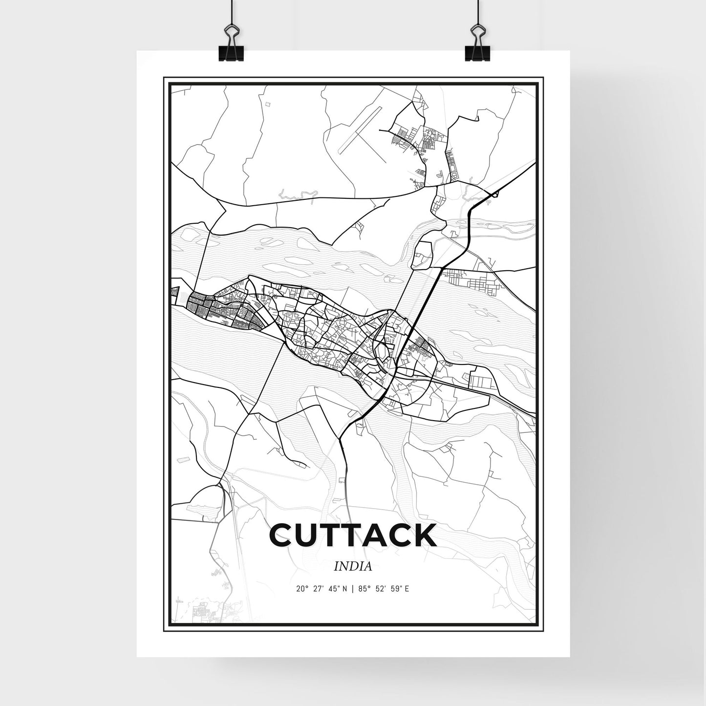 Cuttack India - Premium City Map Poster