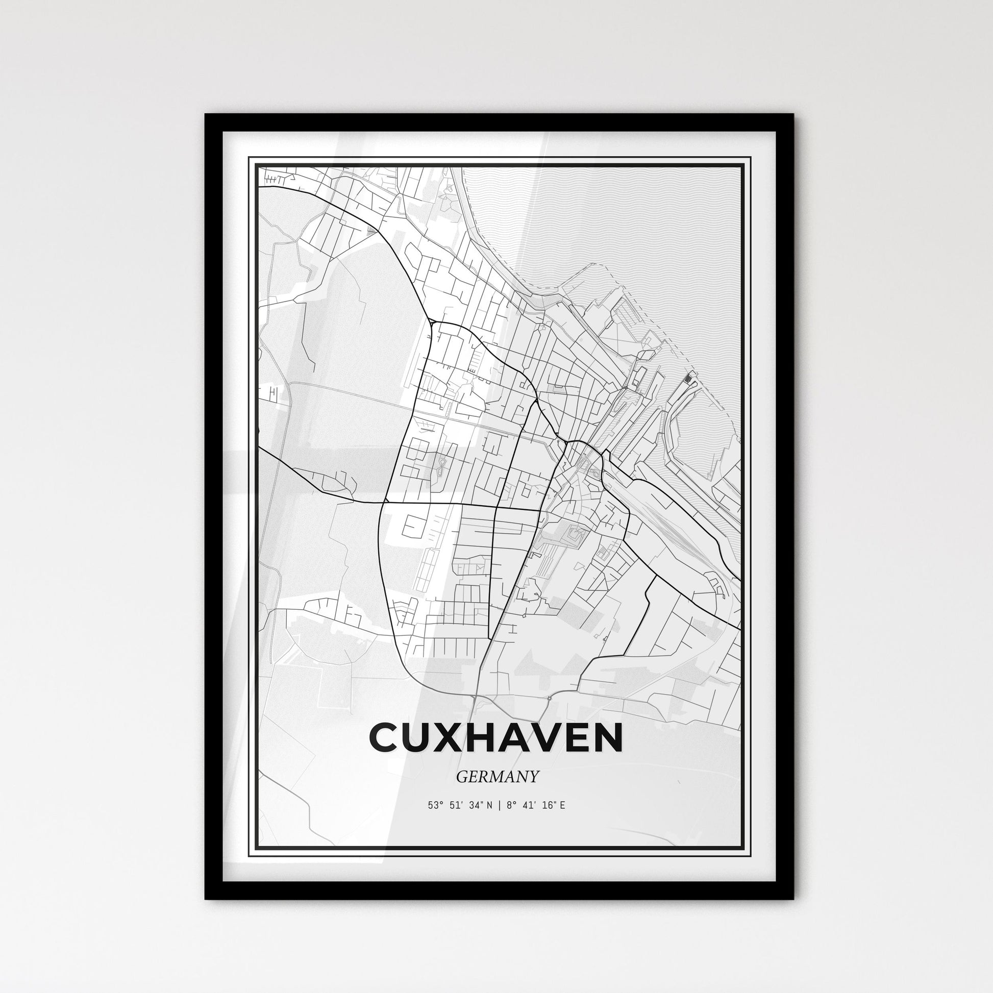 Cuxhaven Germany - Scandinavian Style City Map for Modern Home Decor