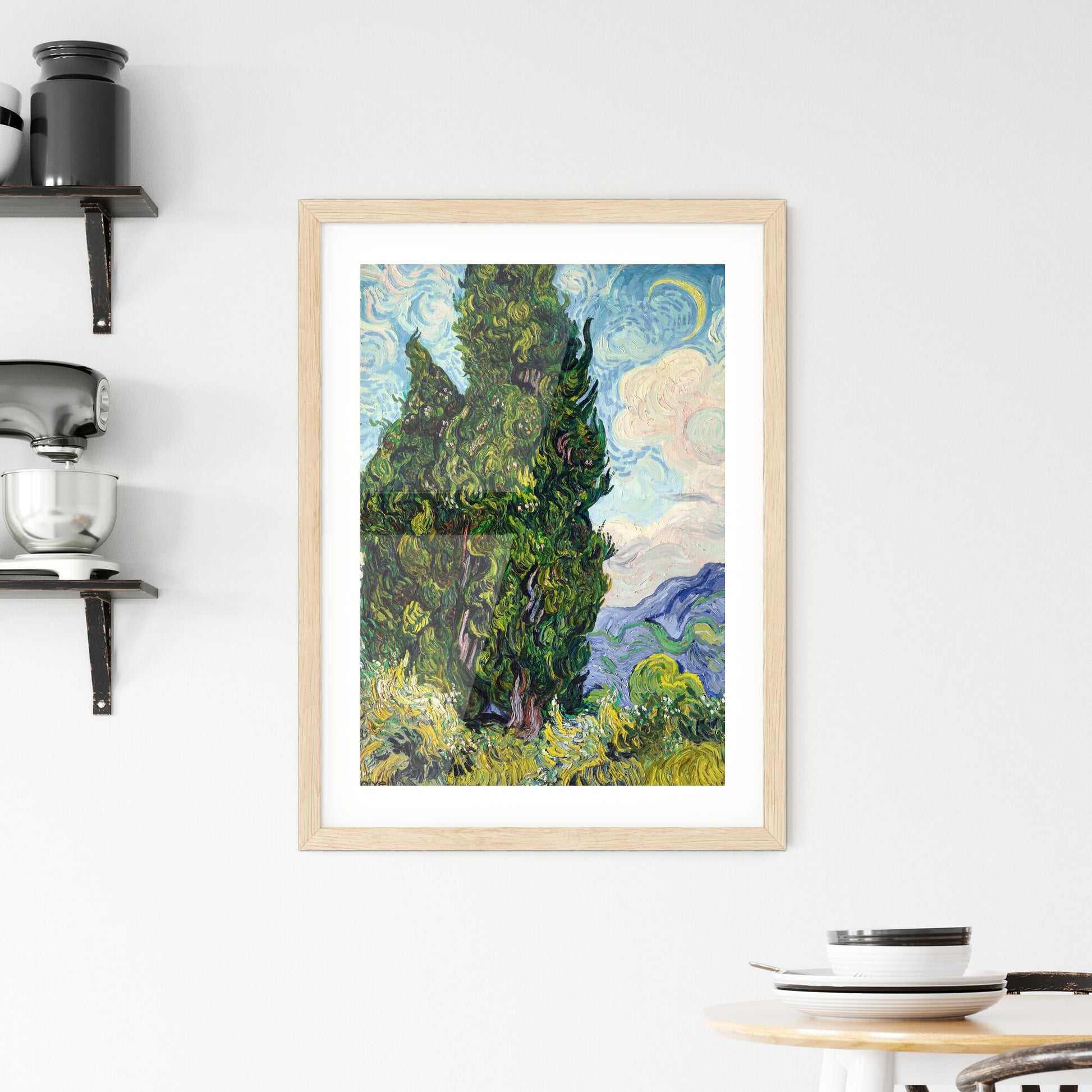 Framed Print of Cypresses by Vincent van Gogh