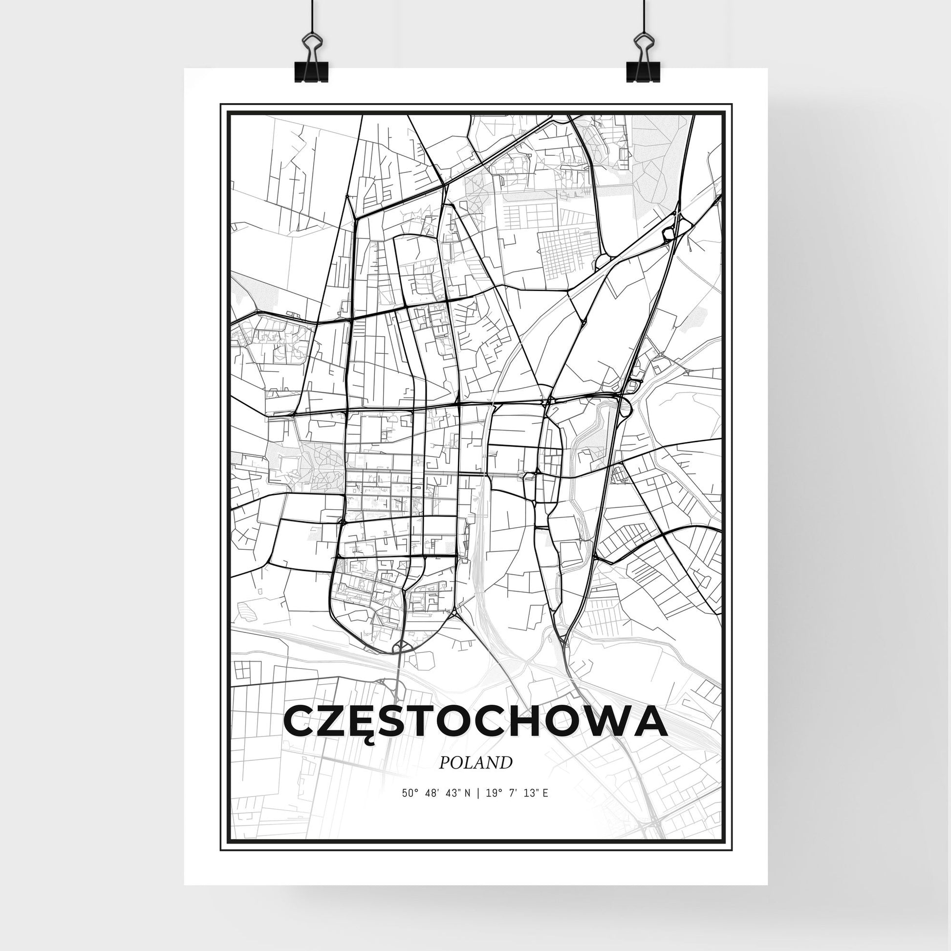 Częstochowa Poland - Premium City Map Poster