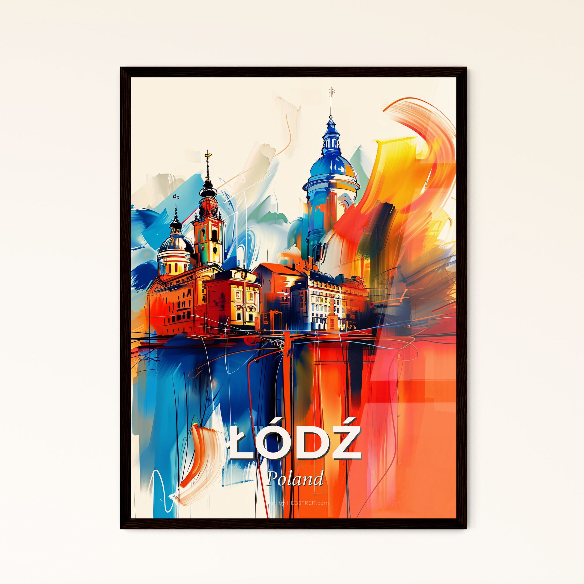 Vibrant Łódź, Poland - A Painting Of A Building