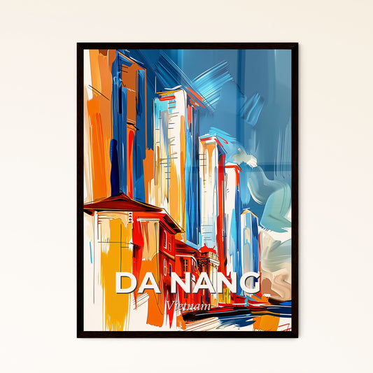 Vibrant Da Nang, Vietnam - A Painting Of Buildings In A City