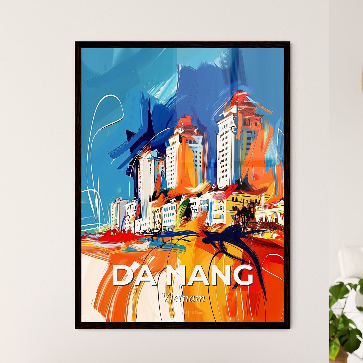 Vibrant Da Nang, Vietnam - A Painting Of A City